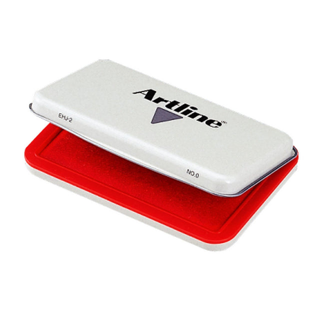 Artline Ehj-2 Stamp Pad #0 Red with durable casing and vibrant ink for clear, instant-drying impressions.