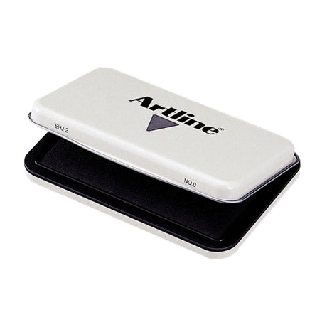 Artline Ehj-3 Stamp Pad #1 Black, a durable ink pad with metal casing, ideal for crafting and official documents.