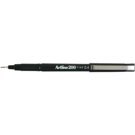 Artline 200 Fineliner Pen pack of 12, featuring 0.4mm tips for precise, smudge-proof writing and drawing in black ink.