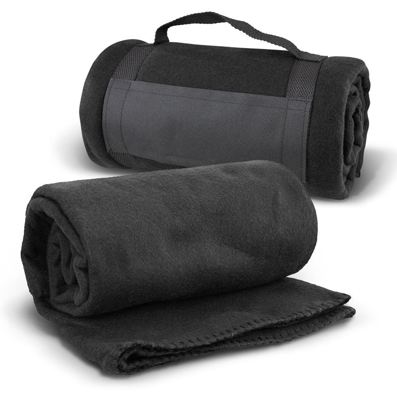 Fleece Blanket with Strap - Glasgow Black (Set of 3)