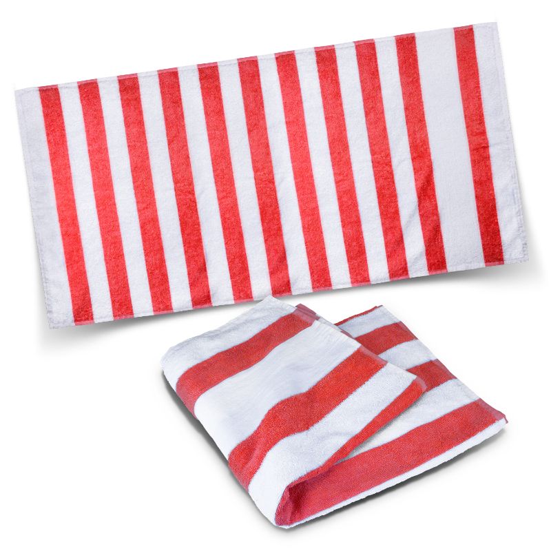 Beach Towel - Esplanade White/Red (Set of 3)