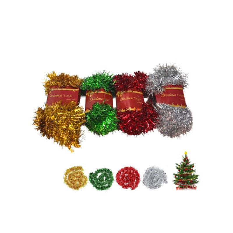 Christmas Tinsel 2Ply 5cm x10m - Pack of 12