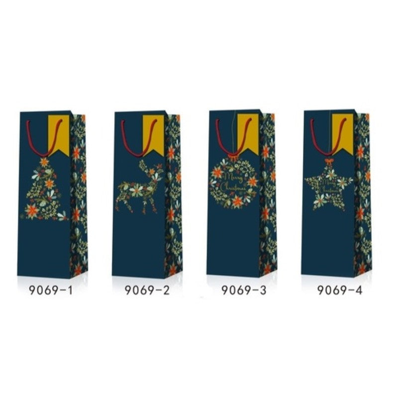 Christmas Wine Bags 12x36x9cm #9069 - Pack of 12