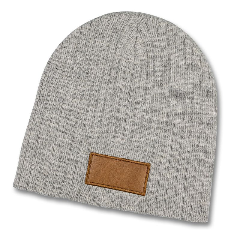 Beanie - Nebraska Heather Cable Knit Patch Grey/Brown (10 Units)
