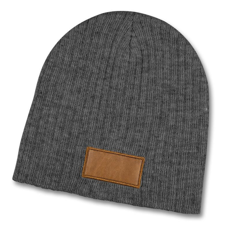 Beanie - Nebraska Heather Cable Knit Patch Charcoal/Brown (10 Units)