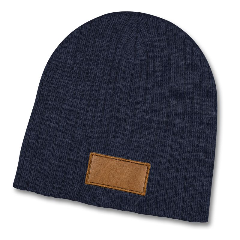Beanie - Nebraska Heather Cable Knit Patch Navy/Brown (10 Units)
