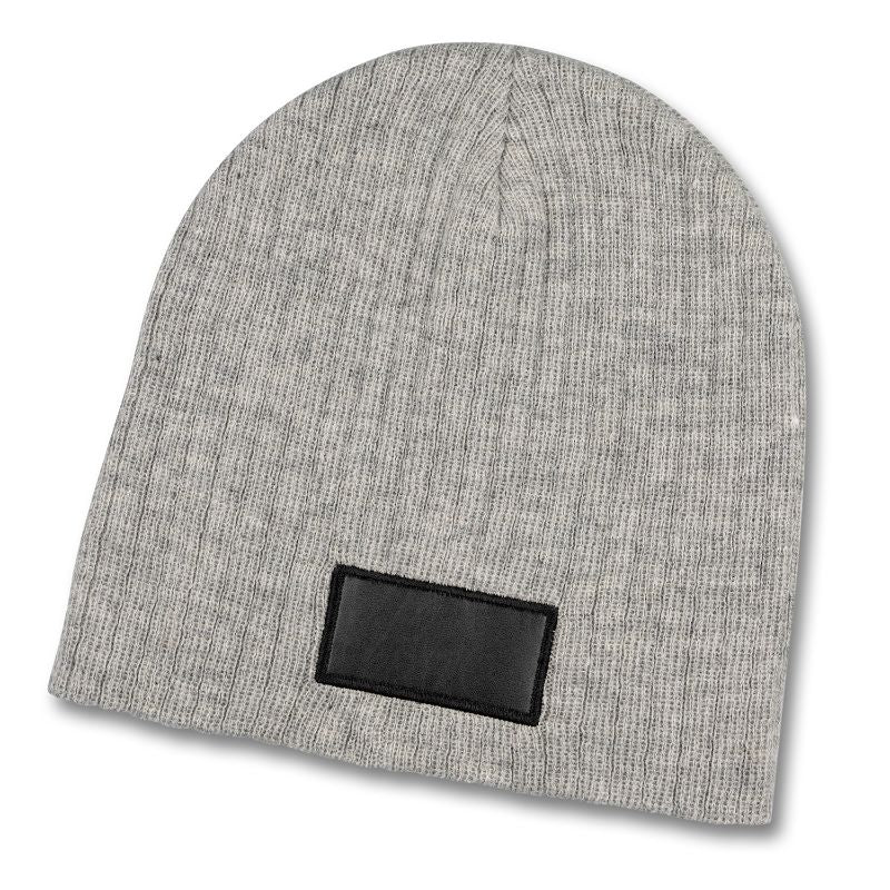 Beanie - Nebraska Heather Cable Knit Patch Grey/Black (10 Units)