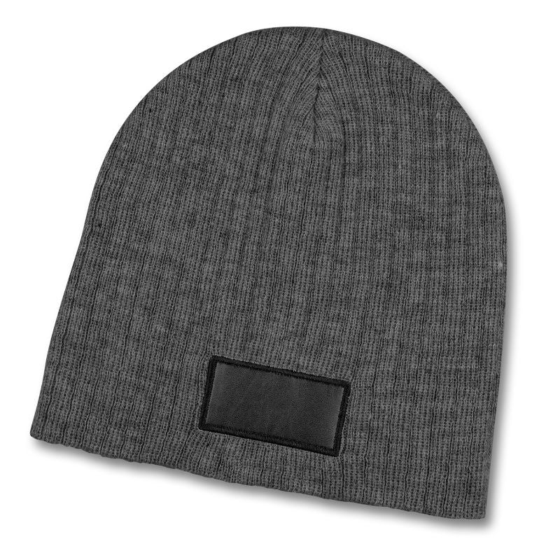 Beanie - Nebraska Heather Cable Knit Patch Charcoal/Black (10 Units)