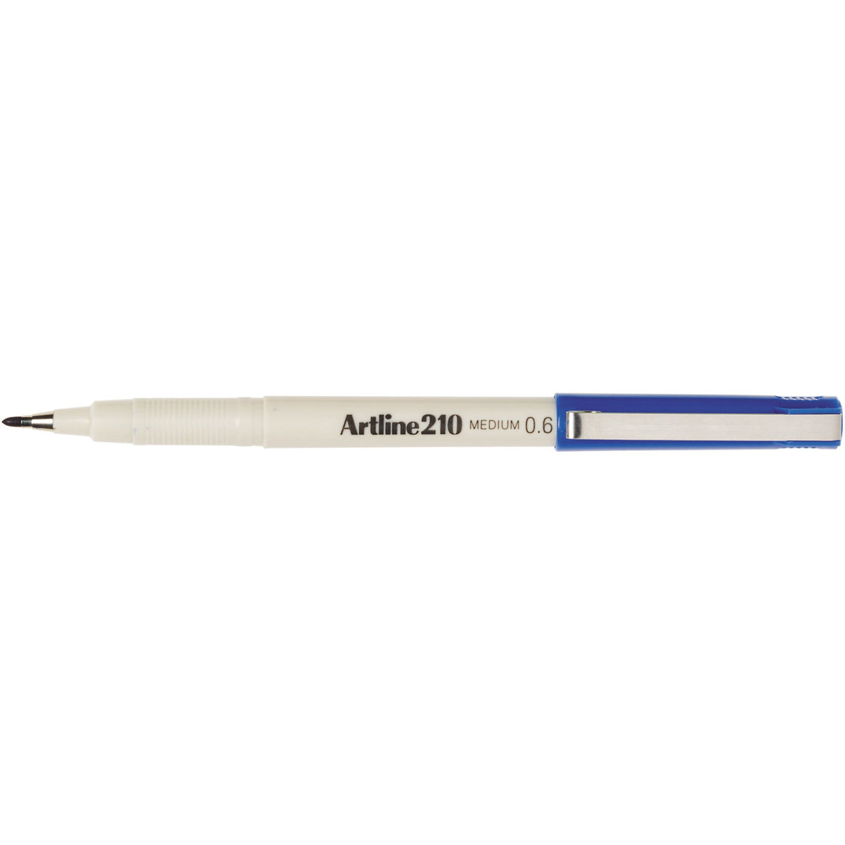 Artline 210 Fineliner Pen set in blue, 0.6mm tip, ideal for precise writing and drawing, includes 12 pens.