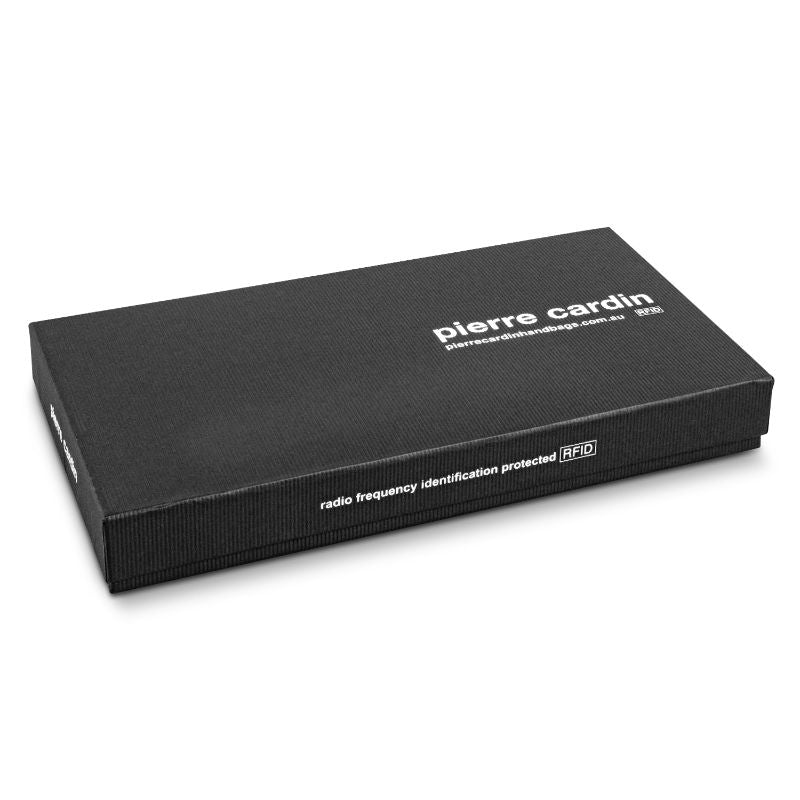 Leather Passport Wallet - Pierre Cardin (Black)