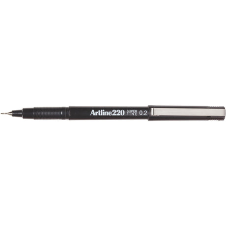 Pack of 12 Artline 220 Fineliner Pens with superfine 0.2mm tip, perfect for precise writing, drawing, and stenciling.