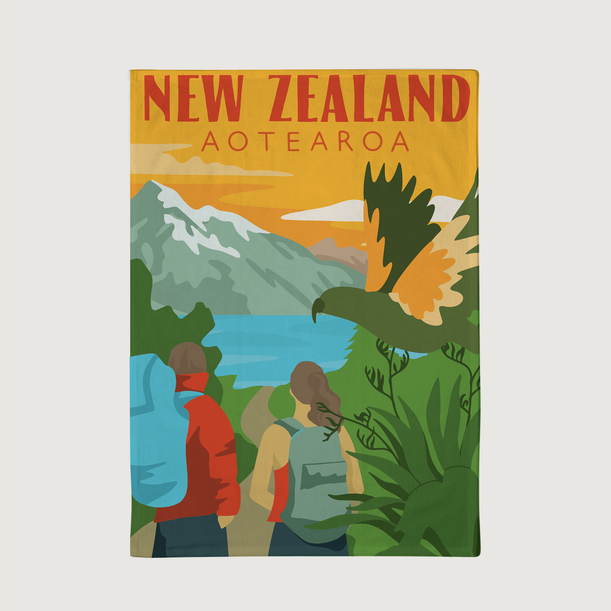 Moana Road - NZ Aotearoa Tea Towels - South Island Tramping - Set of 5