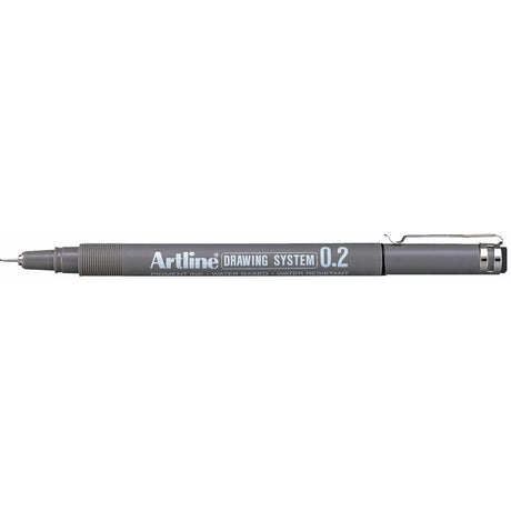 Pack of 12 Artline 232 0.2mm black drawing pens, features precision nibs and water-resistant, fadeproof ink.
