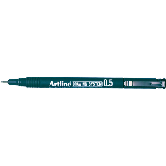 Pack of 12 Artline 235 Drawing System Pens, 0.5mm black, ideal for precise drawing and graphic design with fade-proof ink.