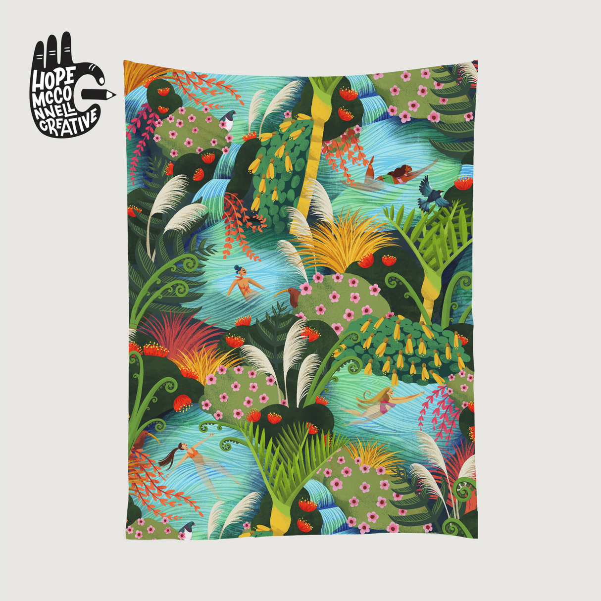 Moana Road - Whaine in Water - Tea Towel - Whaine in Water - Set of 5