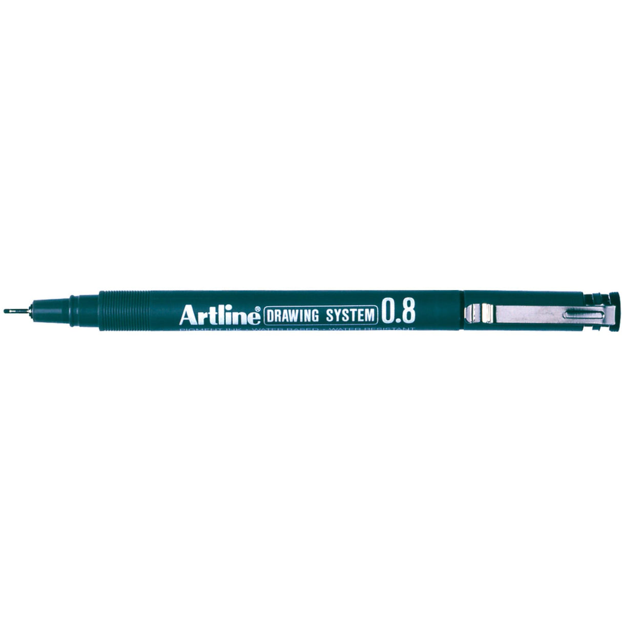 Pack of 12 Artline 238 drawing pens with 0.8mm nib, black ink, fadeproof and ideal for precise technical drawing.