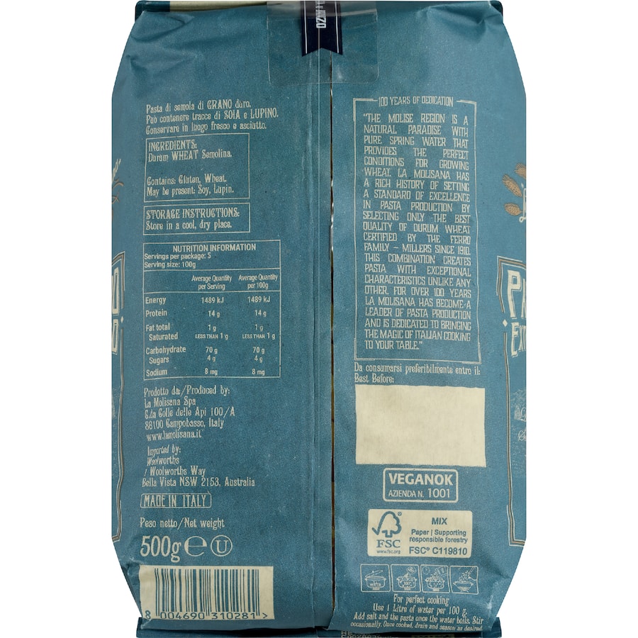 La Molisana Pasta Fusilli No. 28 500g