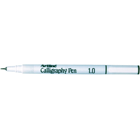 Set of 12 Artline 241 calligraphy pens with 1mm nib, perfect for elegant lettering and illustrations in black ink.