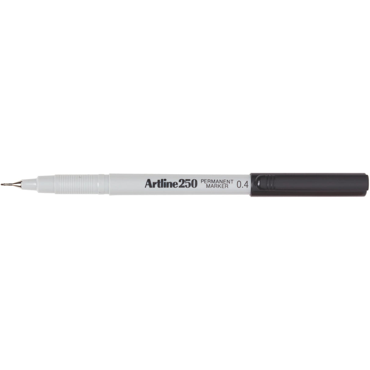 Artline 250 Permanent Marker with 0.4mm nib, black ink, 12-pack, ideal for fine line marking, quick drying, and low odour.