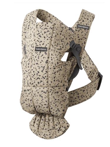 Baby Carrier - BABY BJORN Mini Woven (Beige/Dark Grey Print)