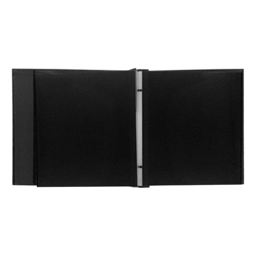 Self-adhesive black photo album with 5 removable pages for easy photo arrangement and protection against dust and scratches.