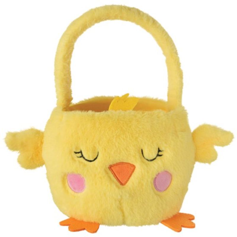 Easter Chick Plush Fabric Basket