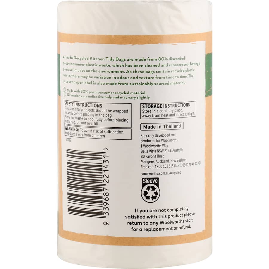 Armada Recycled Kitchen Tidy Bags Small Roll 40pack