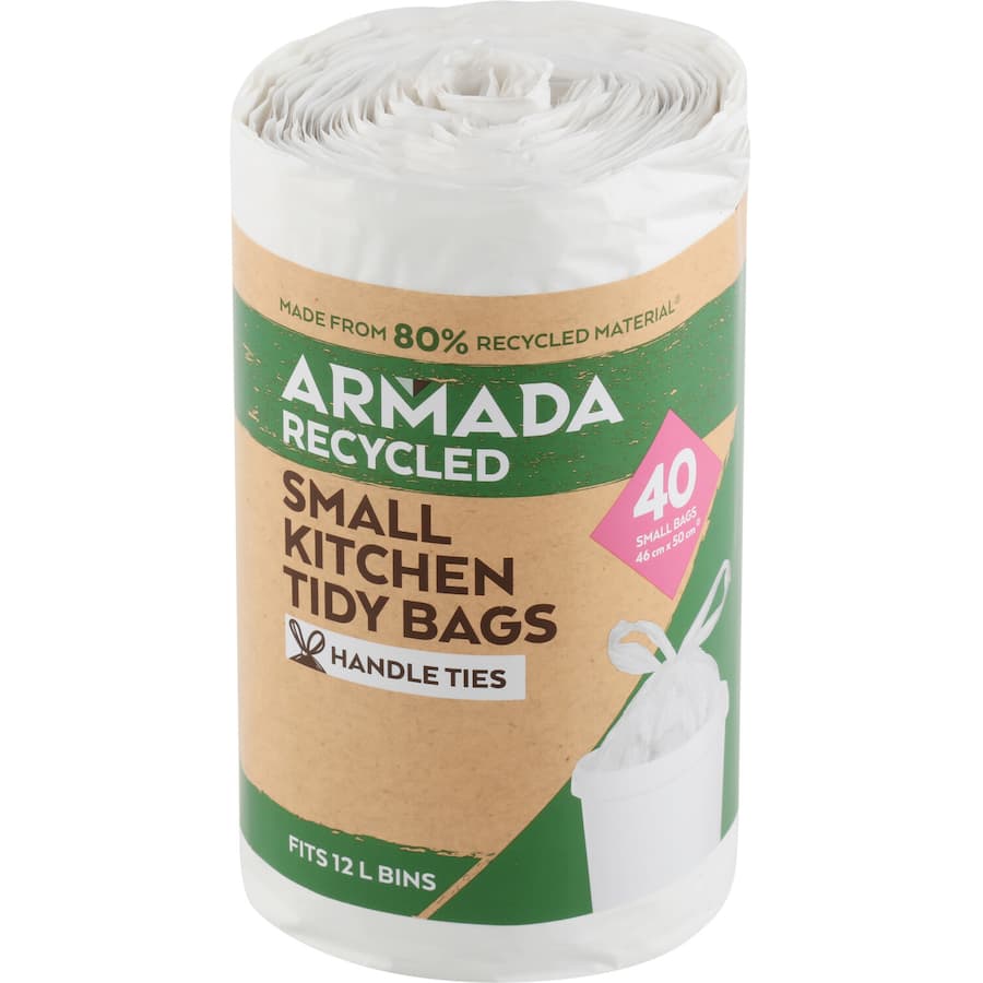 Armada Recycled Kitchen Tidy Bags Small Roll 40pack