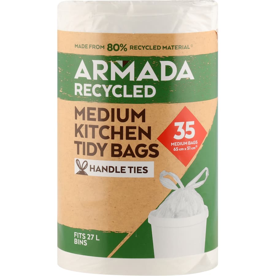 Armada Recycled Kitchen Tidy Bags Medium Roll 35pack