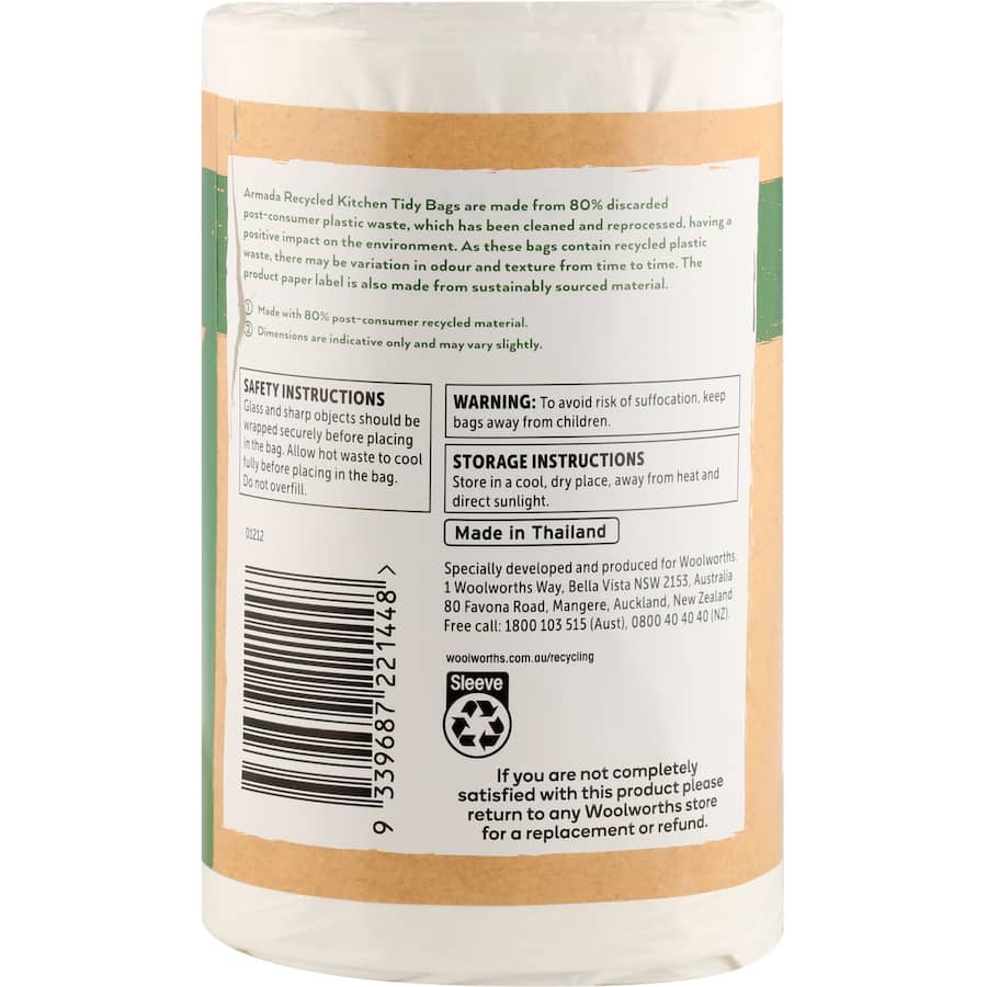 Armada Recycled Kitchen Tidy Bags Medium Roll 35pack