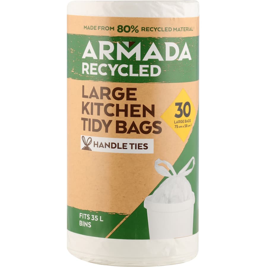 Armada Recycled Kitchen Tidy Bags Large Roll 30pack