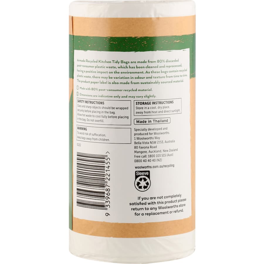 Armada Recycled Kitchen Tidy Bags Large Roll 30pack