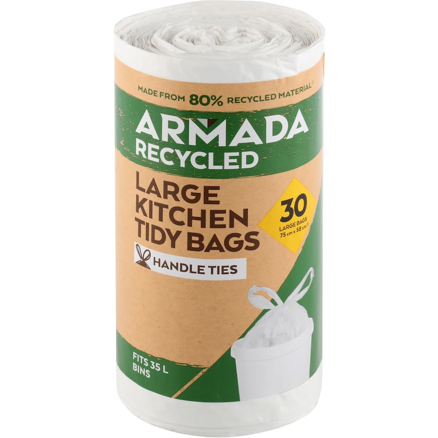 Armada Recycled Kitchen Tidy Bags Large Roll 30pack
