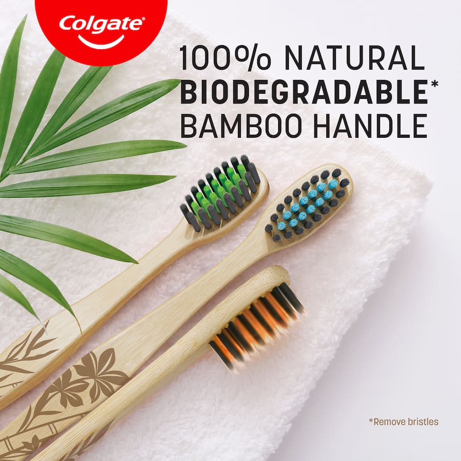 Colgate Bamboo Toothbrush Charcoal Medium Value Pack 2pack