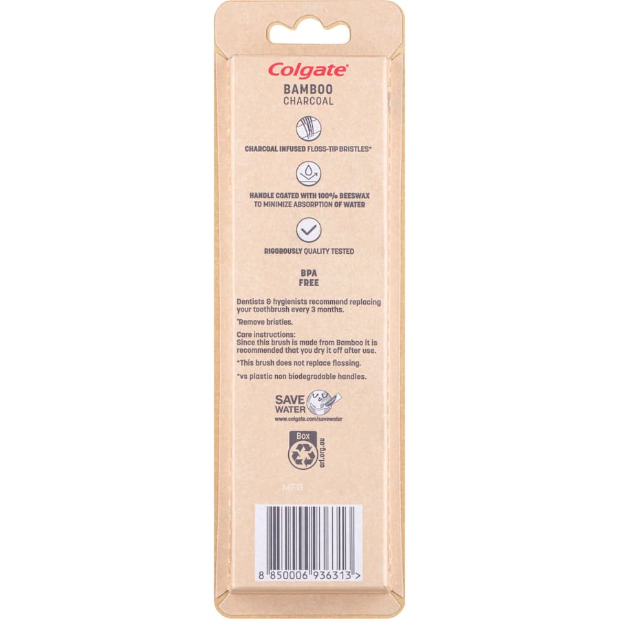 Colgate Bamboo Toothbrush Charcoal Medium Value Pack 2pack