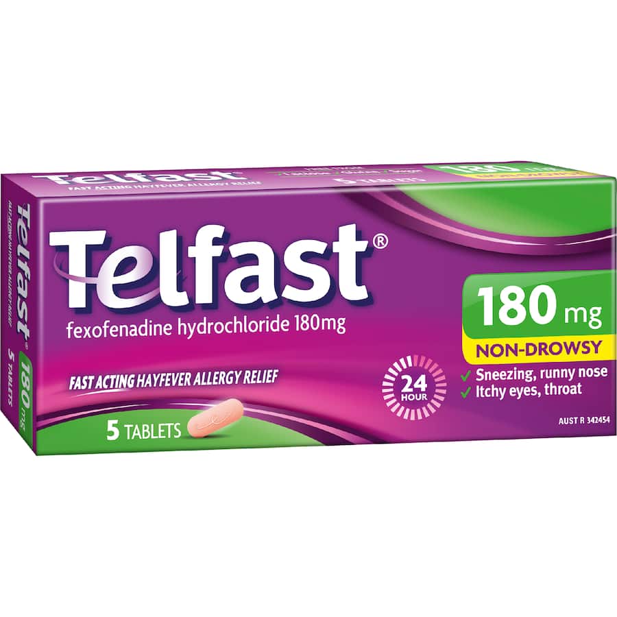 Telfast Antihistamine Tablets Hayfever Allergy Relief 5pack