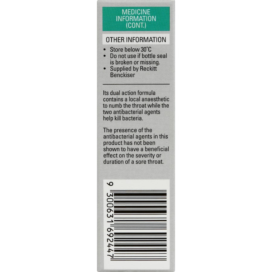 Strepsils Plus Anaesthetic Throat Spry Menthol Flavour 20mL