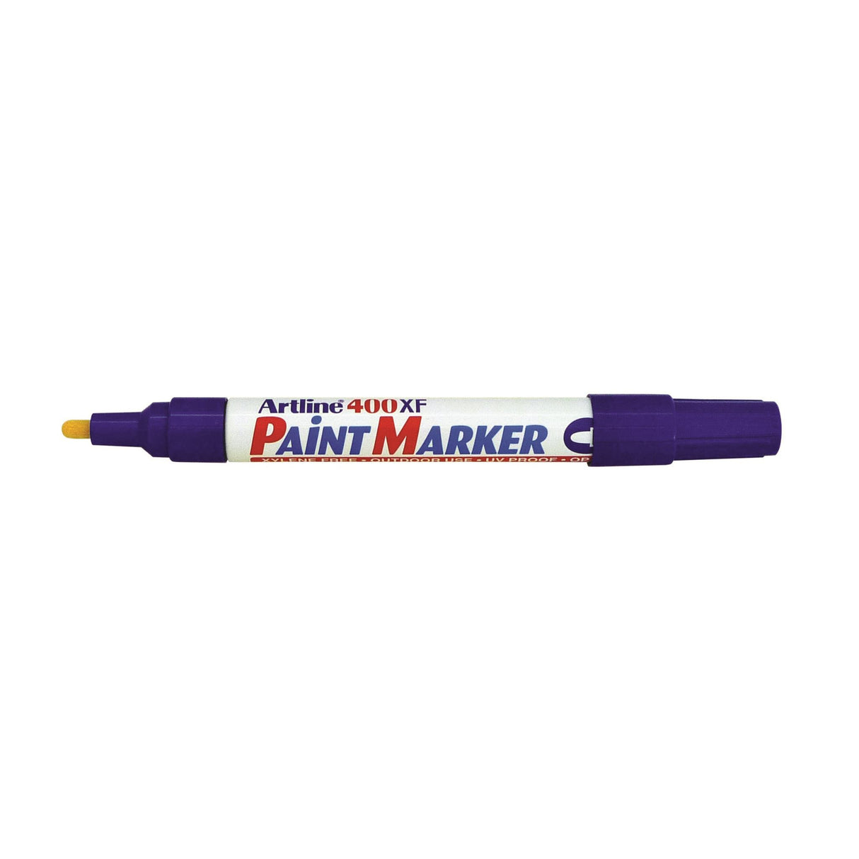 Set of 12 Artline 400 Blue Paint Markers with 2.3mm bullet nib, ideal for permanent, vibrant, and indelible marking.