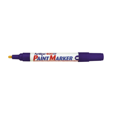 Set of 12 Artline 400 Blue Paint Markers with 2.3mm bullet nib, ideal for permanent, vibrant, and indelible marking.