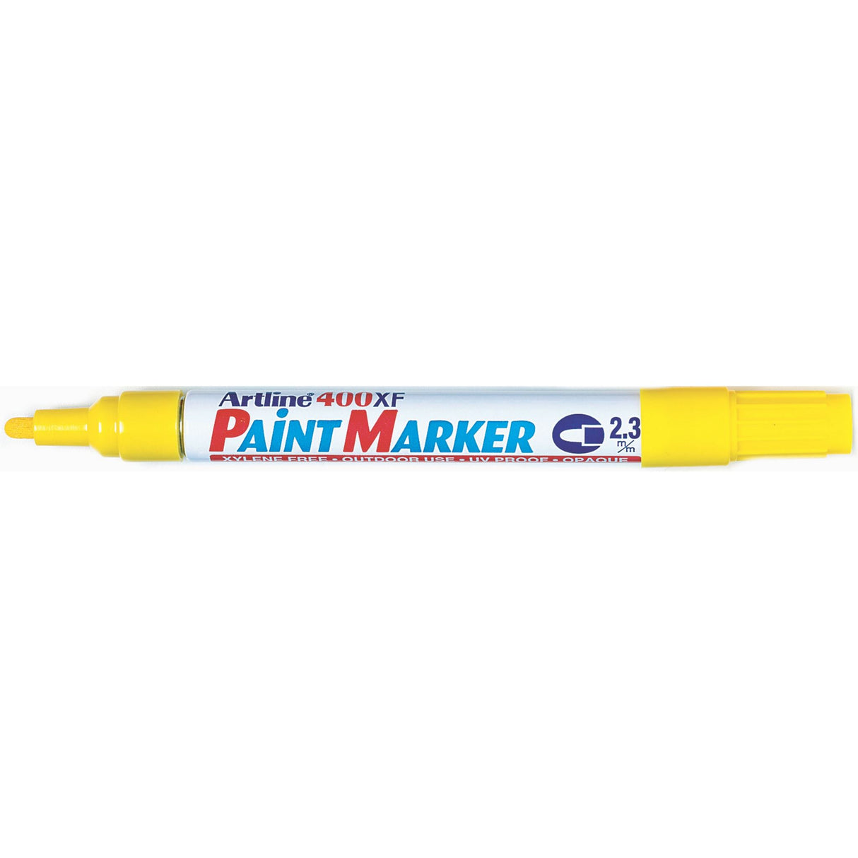 Artline 400 yellow paint marker pack of 12 with 2.3mm nib for vibrant, permanent, and quick-drying marking.