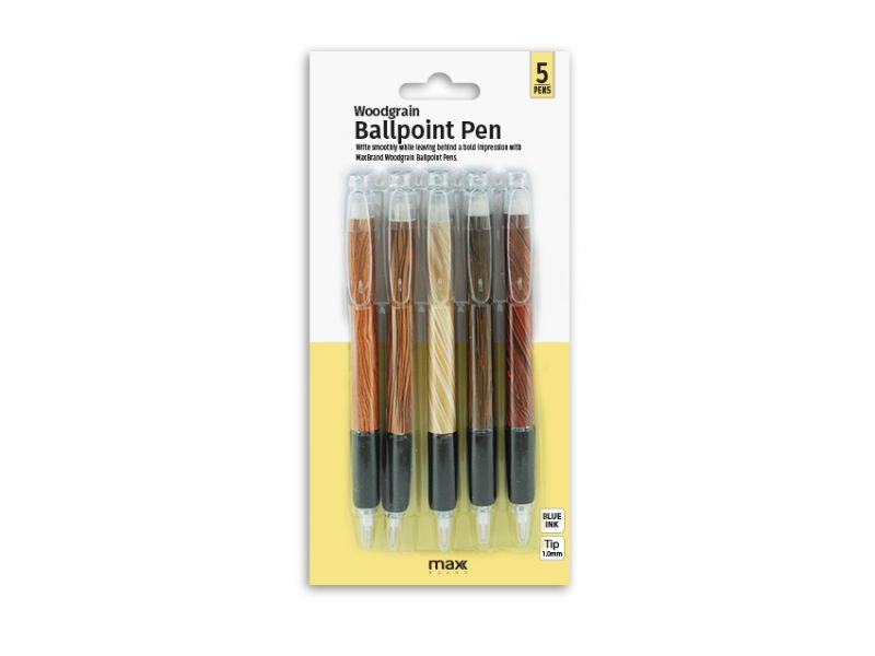 Ball Pen - MC Woodgrain 5's (36 Packs)