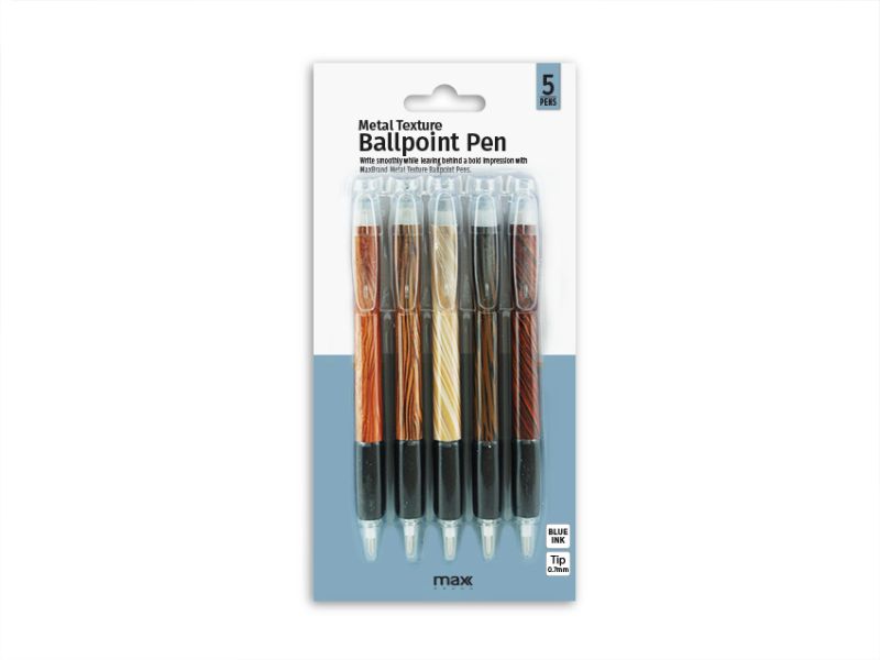 Ball Pens - MC Metal Texture 5's (36 Packs)