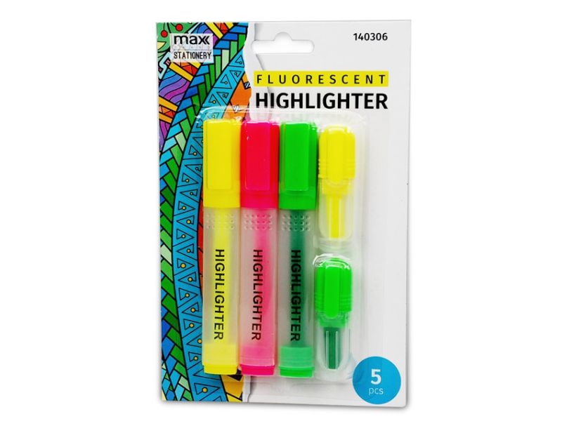 Highlighters - MC Fluorescent 5pk (24 Packs)