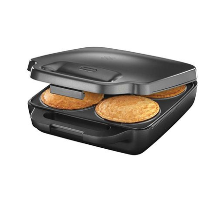 Sunbeam PM4800 Pie Maker makes 4 homemade pies with deep plates, crimper seal, and non-stick surfaces for easy baking.