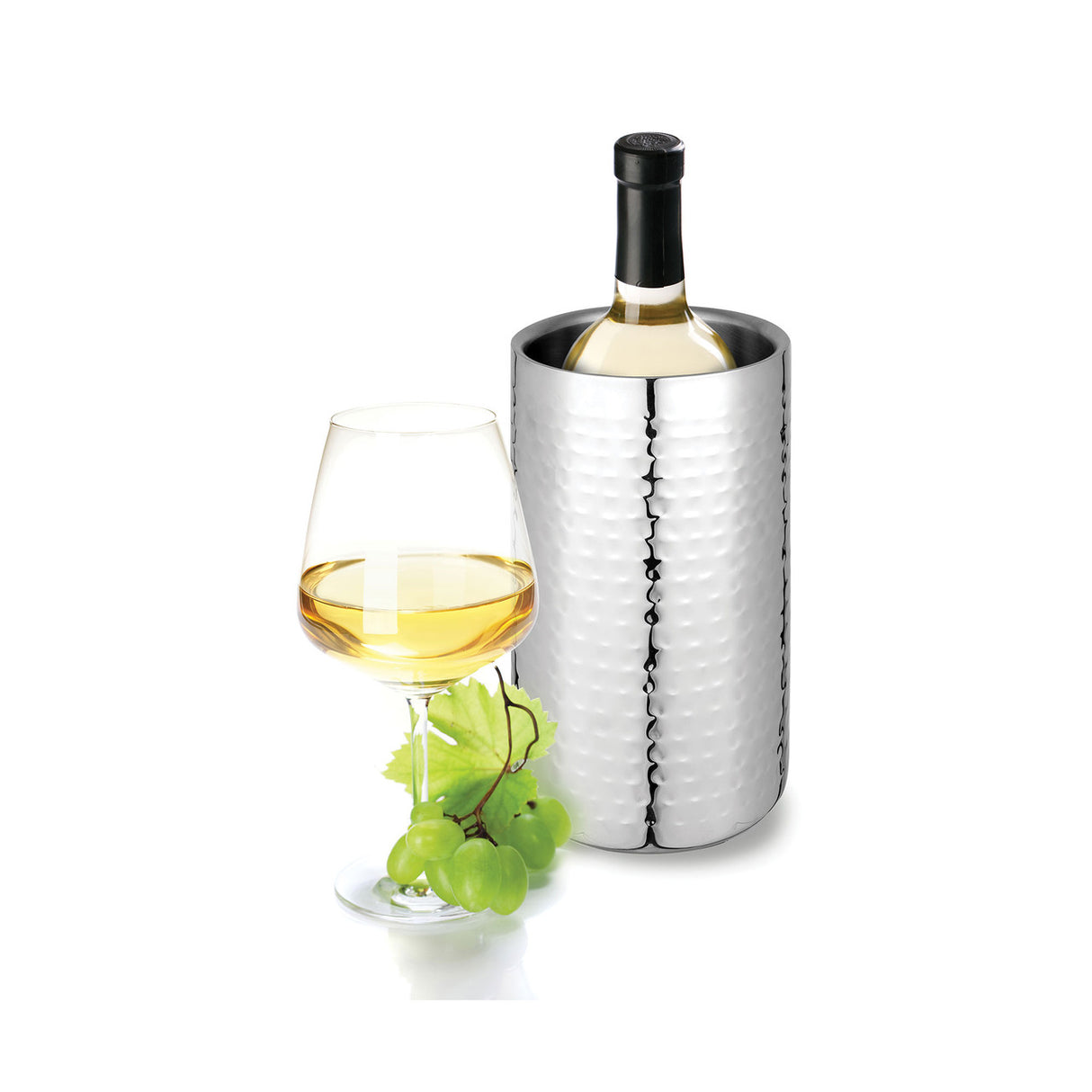Hammered Double Wall Wine Bottle Cooler 12 x 20cm Stainless Steel - Avanti