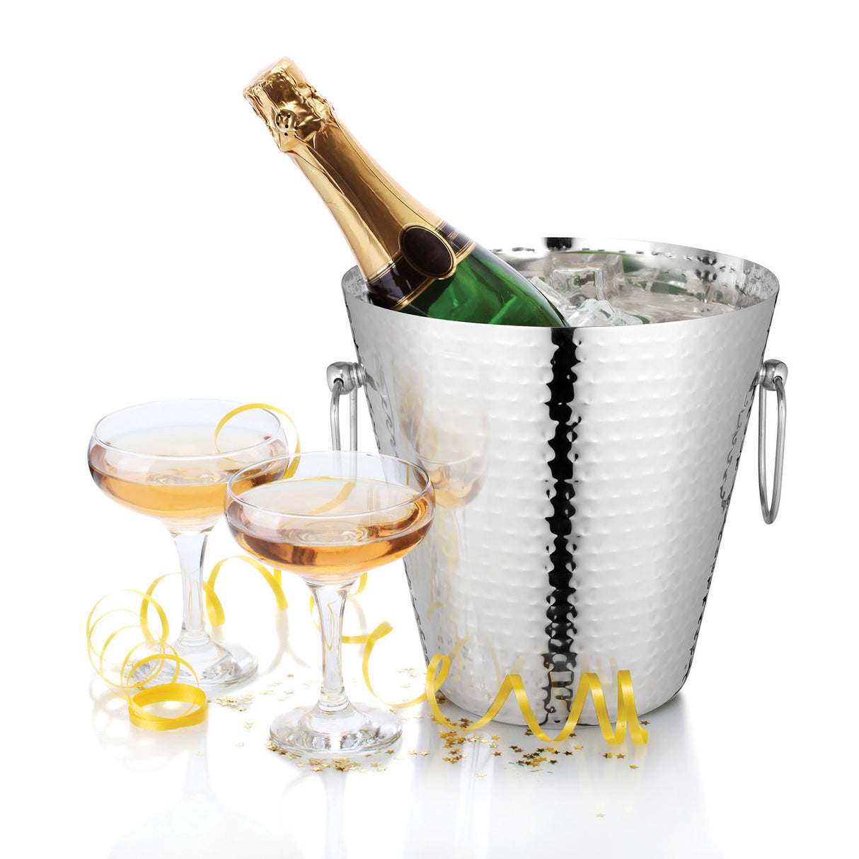 Hammered Champagne Bucket 23 x 23cm Stainless Steel - Avanti