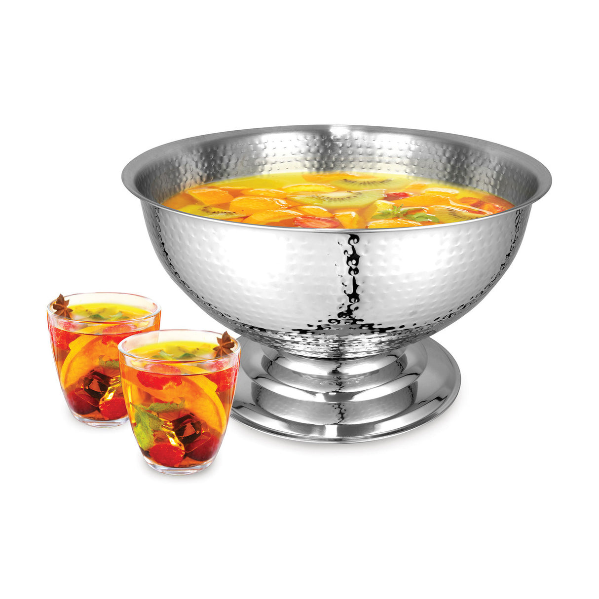 Hammered Champagne/Punchbowl 40 x 22cm Stainless Steel - Avanti