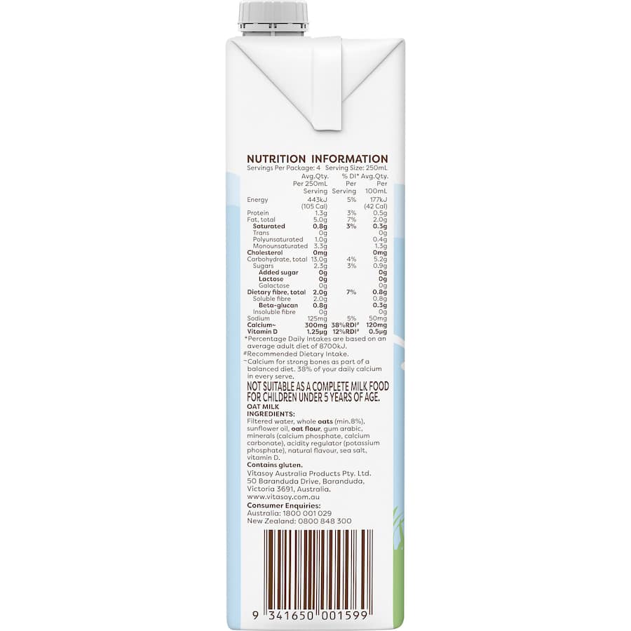 Vitasoy Oat Milk Milky Carton 1L
