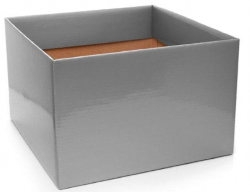 Elegant silver posy box, large size (22x14cmH), perfect for floral arrangements and stylish gifting. Pack of 10.