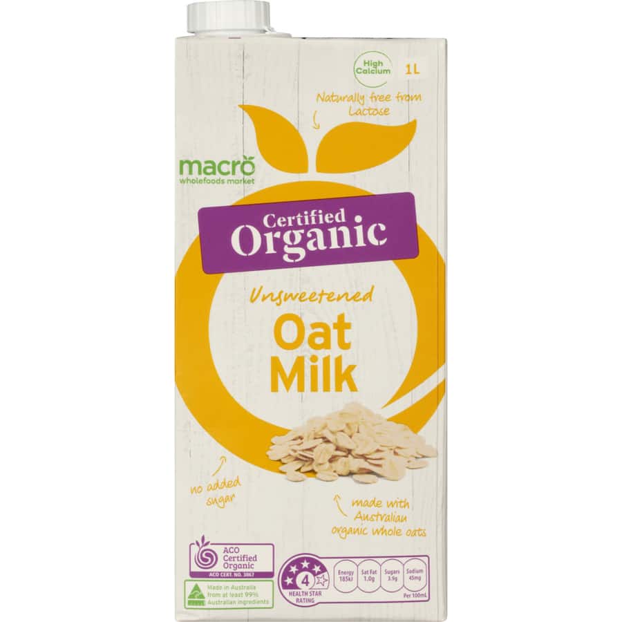 Macro Organic Oat Milk Unsweetened 1L